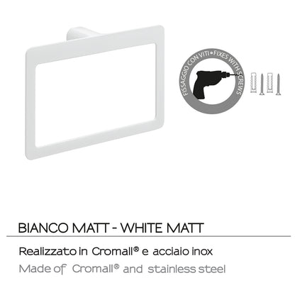 Portasalviette ad anello Gedy serie Pirenei - Bianco Matt by CeramicStore | Lo specialista del tuo bagno