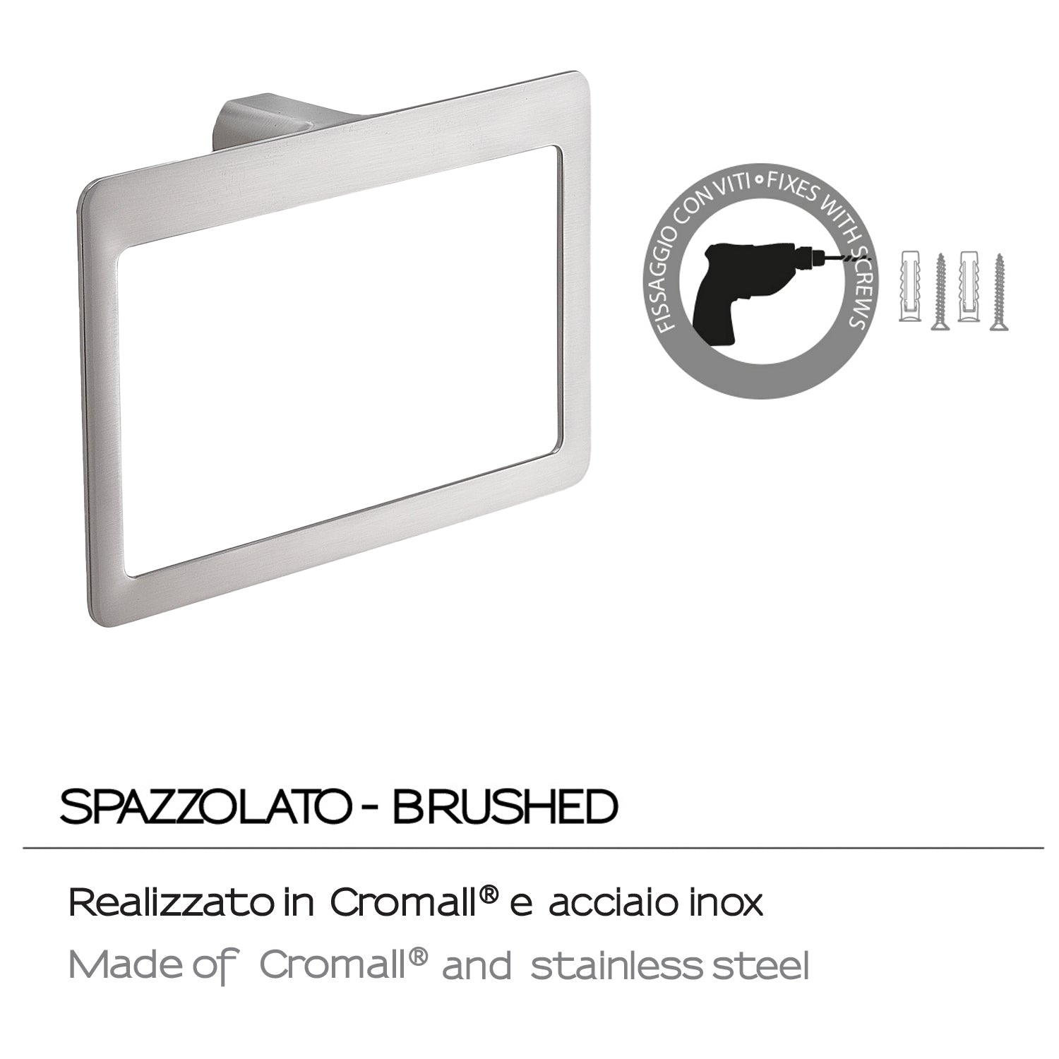 Portasalviette ad anello Gedy serie Pirenei - Spazzolato by CeramicStore | Lo specialista del tuo bagno