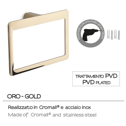 Portasalviette ad anello Gedy serie Pirenei - Oro by CeramicStore | Lo specialista del tuo bagno