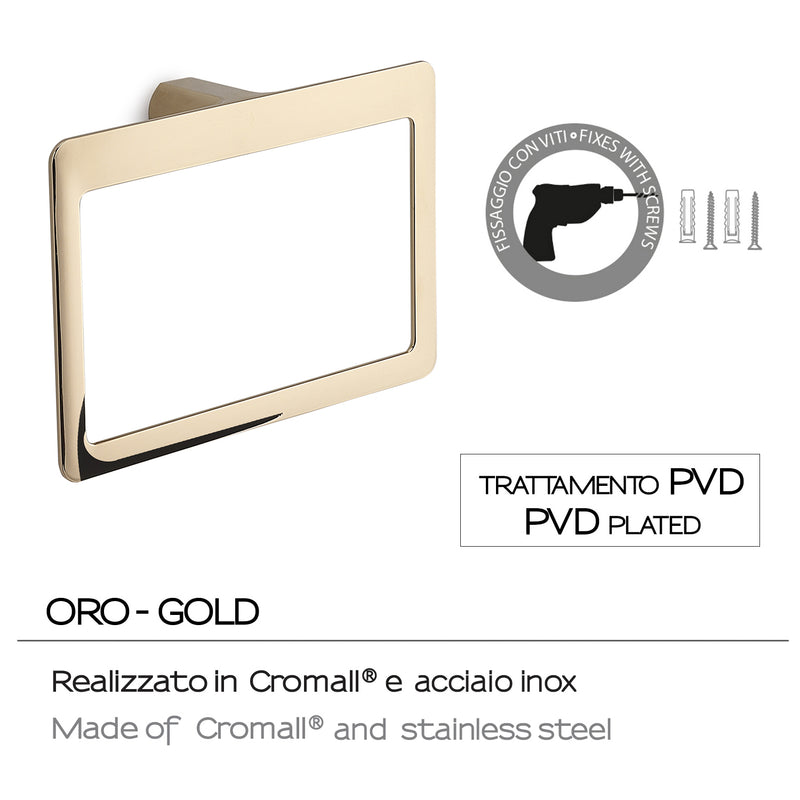 Portasalviette ad anello Gedy serie Pirenei - Oro by CeramicStore | Lo specialista del tuo bagno
