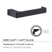 Portarotolo a muro Gedy serie Pirenei - Nero Matt