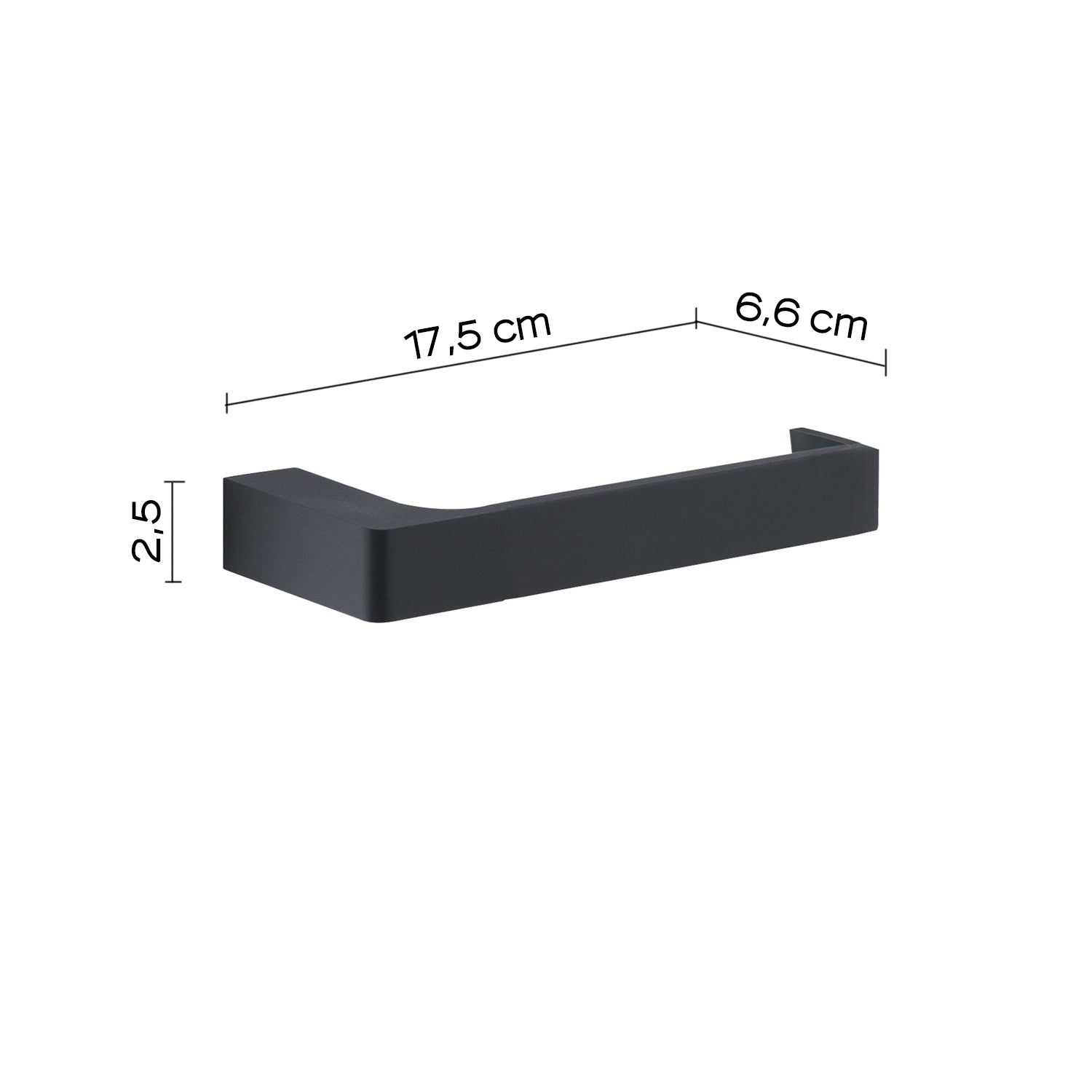 Portarotolo a muro Gedy serie Pirenei - Nero Matt