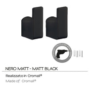 Appendini 2 pezzi a muro Gedy serie Pirenei - Nero Matt by CeramicStore | Lo specialista del tuo bagno