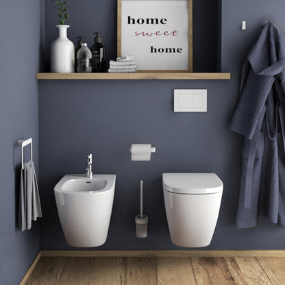 Scopino da muro con ciuffo in setole Gedy serie Pirenei - Bianco Matt by CeramicStore | Lo specialista del tuo bagno
