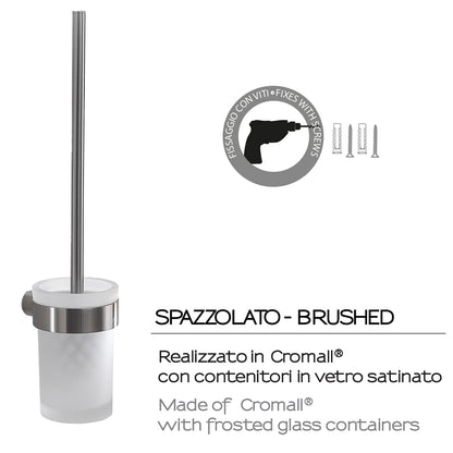 Scopino da muro con ciuffo in setole Gedy serie Pirenei - Spazzolato by CeramicStore | Lo specialista del tuo bagno