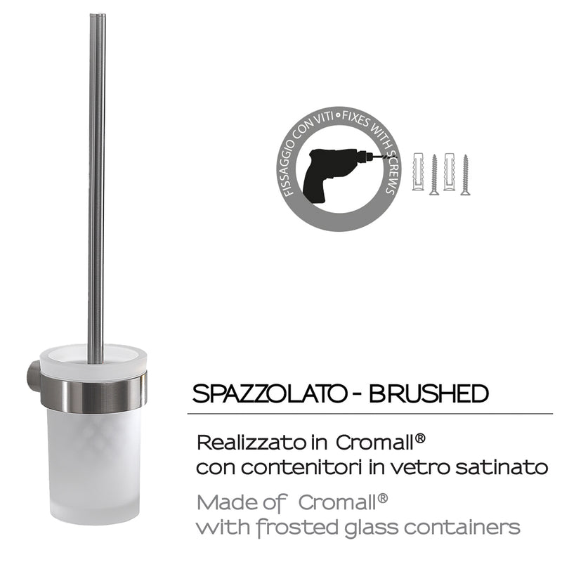 Scopino da muro con ciuffo in setole Gedy serie Pirenei - Spazzolato by CeramicStore | Lo specialista del tuo bagno