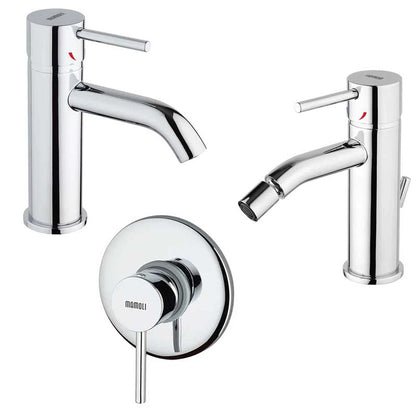 Set di Rubinetti Doccia, Lavabo e Bidet con scarico in ottone Cromo collezione Pico di Mamoli Rubinetterie by CeramicStore | Lo specialista del tuo bagno