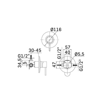 Set di Rubinetti Doccia, Lavabo canna Lunga e Bidet con scarico in ottone Cromo collezione Pico di Mamoli Rubinetterie by CeramicStore | Lo specialista del tuo bagno