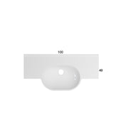 Lavabo sospeso o su struttura sospesa modello Mode Ceramica Globo cm 100