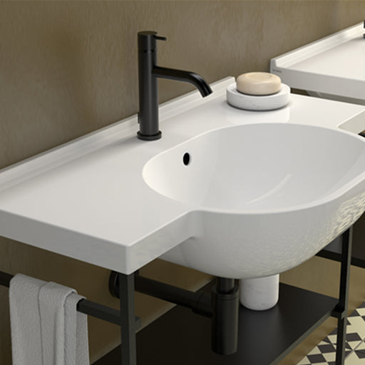 Lavabo sospeso o su struttura sospesa modello Mode Ceramica Globo cm 80