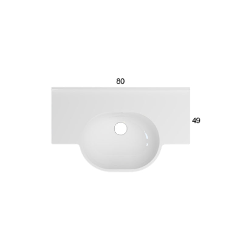 Lavabo sospeso o su struttura sospesa modello Mode Ceramica Globo cm 80