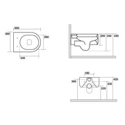 Wc sospeso 50x36 cm collezione Flo Kerasan con sedile soft close