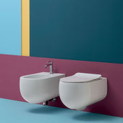 Wc sospeso senza brida 54x37 cm collezione Flo Kerasan con sedile soft close