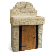 Lavello da giardino con paraschizzi e supporto in cemento con sportello cm 80 modello Serapo Nocciola by CeramicStore | Lo specialista del tuo bagno