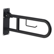 Appoggio ribaltabile con portarotolo modello Snug di Gedy - Nero Matt