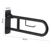 Appoggio ribaltabile con portarotolo modello Snug di Gedy - Nero Matt