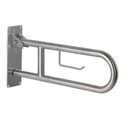 Appoggio ribaltabile con portarotolo modello Snug di Gedy - Spazzolato