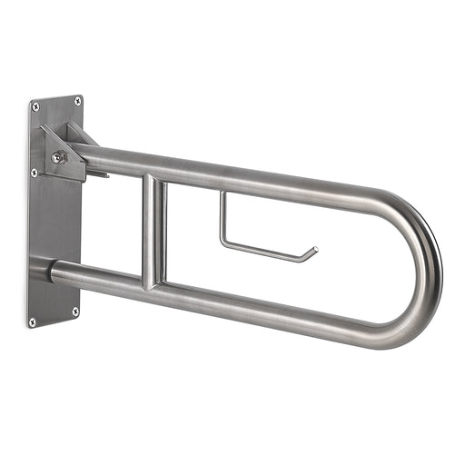 Appoggio ribaltabile con portarotolo modello Snug di Gedy - Spazzolato