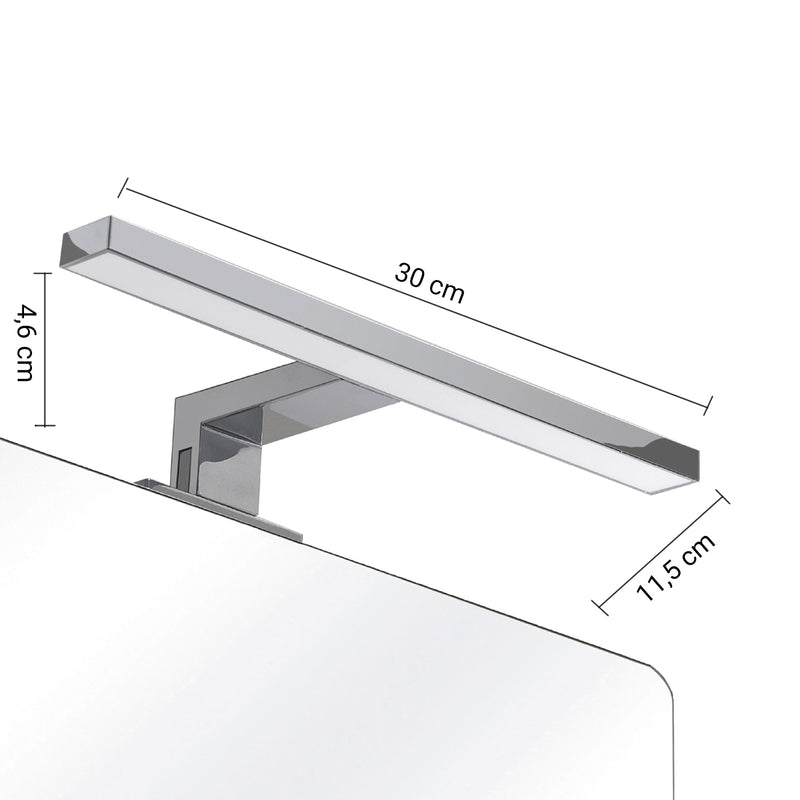 Lampada Led per specchio da 30 cm con attacco universale modello Madeira di Gedy - Cromato by CeramicStore | Lo specialista del tuo bagno
