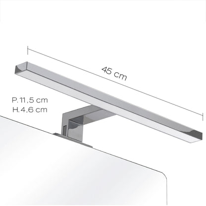 Lampada Led per specchio da 45 cm con attacco universale modello Madeira di Gedy - Cromato by CeramicStore | Lo specialista del tuo bagno