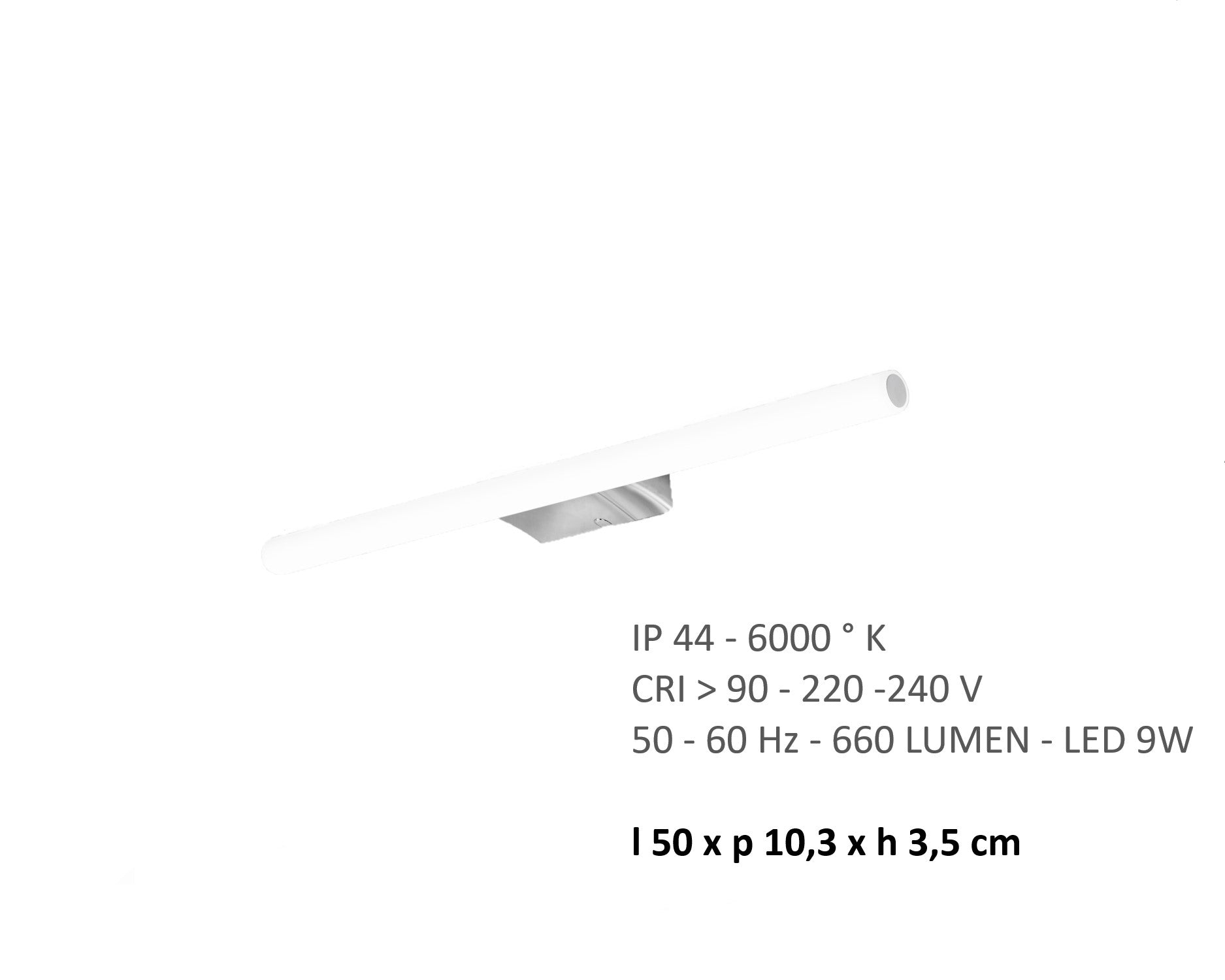 Lampada a Led da 50 cm per fissaggio a muro modello Kos di Gedy - Cromato by CeramicStore | Lo specialista del tuo bagno