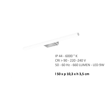 Lampada a Led da 50 cm per fissaggio a muro modello Kos di Gedy - Cromato by CeramicStore | Lo specialista del tuo bagno