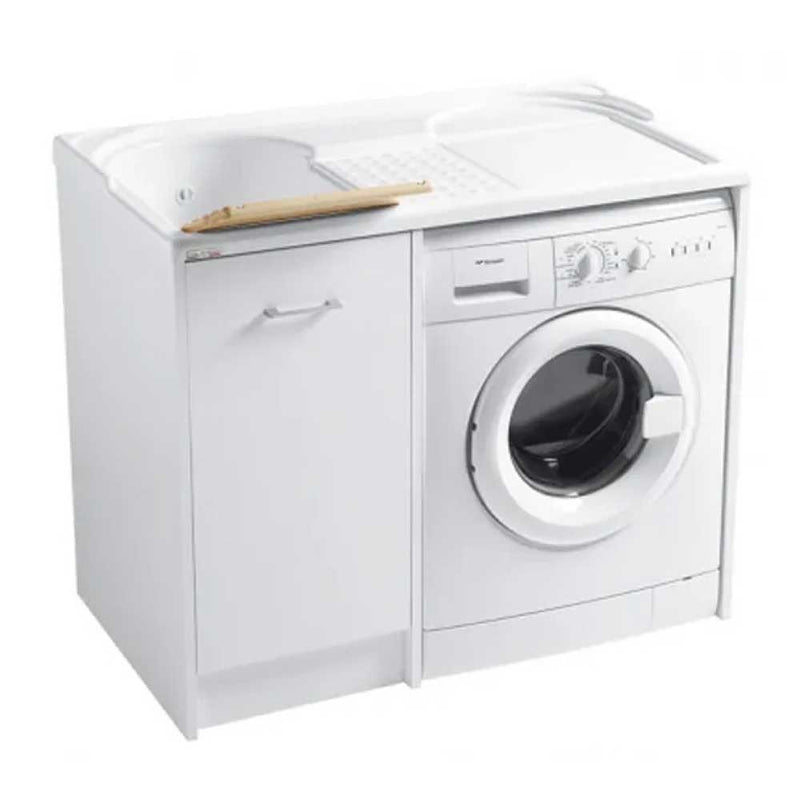 Mobile Lavatoio coprilavatrice con vasca SX e lavatrice a DX 106X60 colore bianco by Colavene by CeramicStore | Lo specialista del tuo bagno