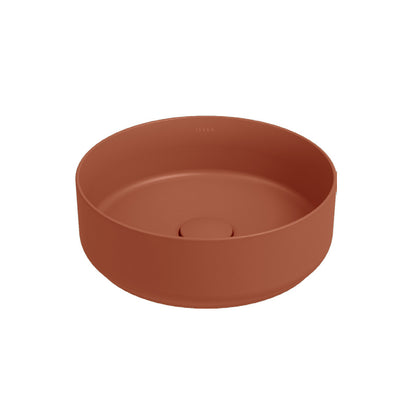Lavabo d'appoggio tondo senza foro BathCore serie Infinity 36 cm color Terracotta Opaco