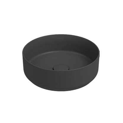 Lavabo d'appoggio tondo senza foro BathCore serie Infinity 36 cm color Antracite Opaco