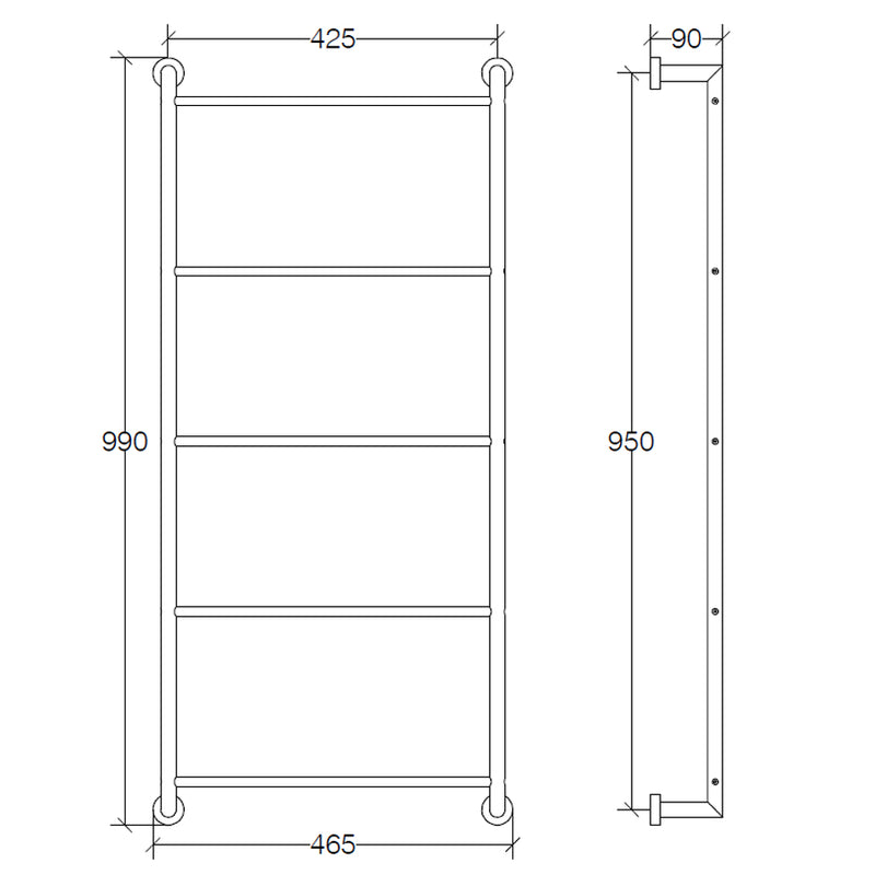 Scaletta porta asciugamani a muro Lineabeta collezione Baketo in ottone cromato by CeramicStore | Lo specialista del tuo bagno