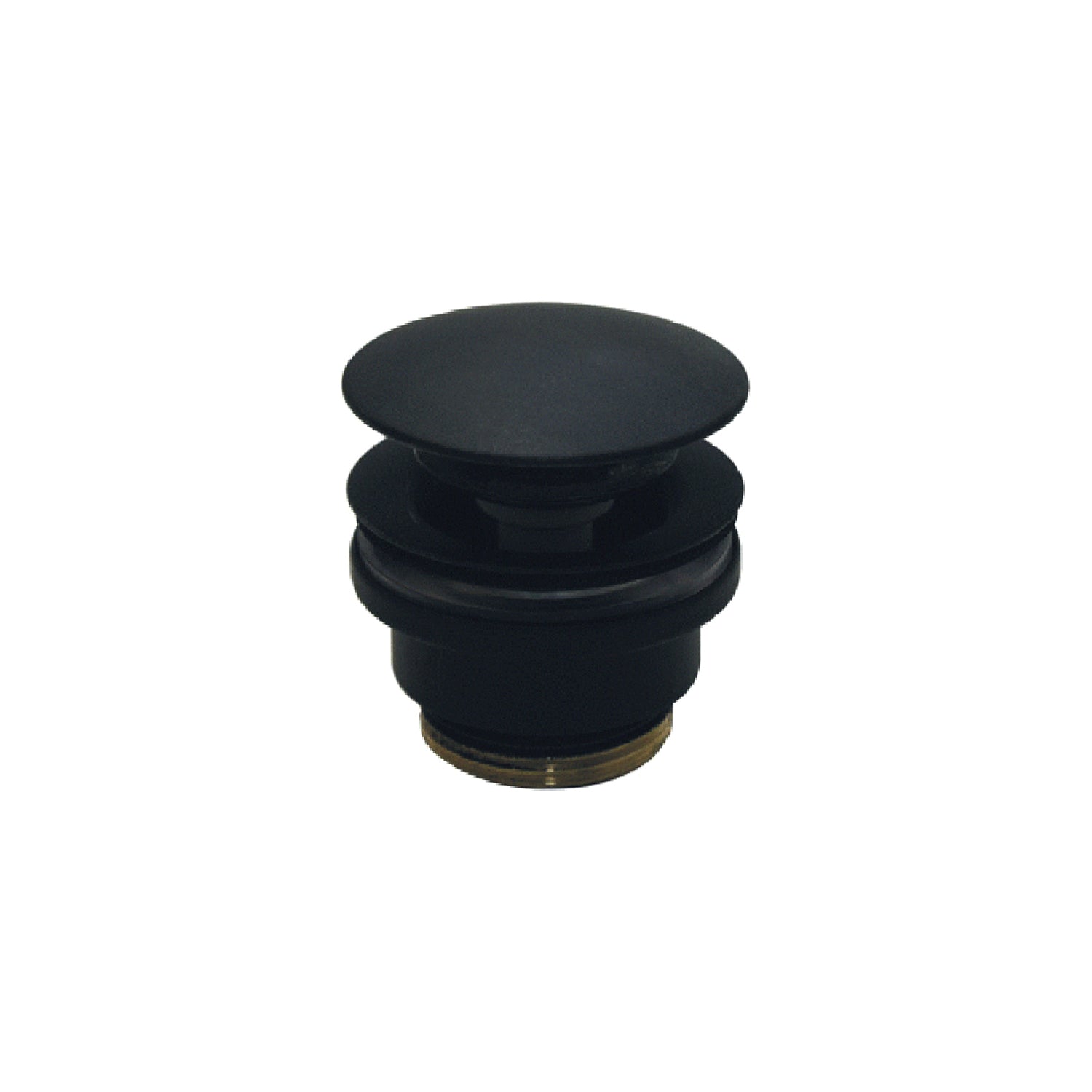 Piletta click clack con troppo pieno e tappo in ceramica di colore nero opaco 11/4'' by CeramicStore | Lo specialista del tuo bagno