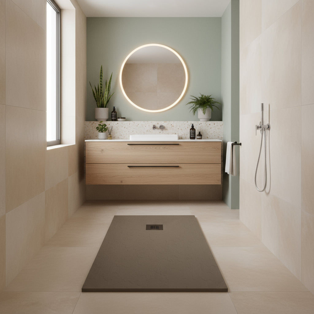 Piatto doccia in resina modello Plus 70x150cm taupe ardesia by CeramicStore | Lo specialista del tuo bagno