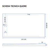 Piatto doccia in gel coat Spirit con griglia in tinta cm 70x100 Bianco Segnale by CeramicStore | Lo specialista del tuo bagno