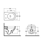 Coppia di sanitari sospesi WC bidet e coprivaso modello Liz di Althea cm 50x36