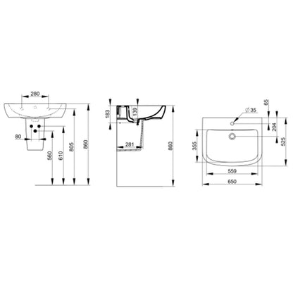 Lavabo sospeso Ceramica Dolomite modello Gemma2 65x52,5 cm by CeramicStore | Lo specialista del tuo bagno
