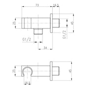 Presa acqua 1/2" quadra con supporto integrato colore nero opaco by CeramicStore | Lo specialista del tuo bagno