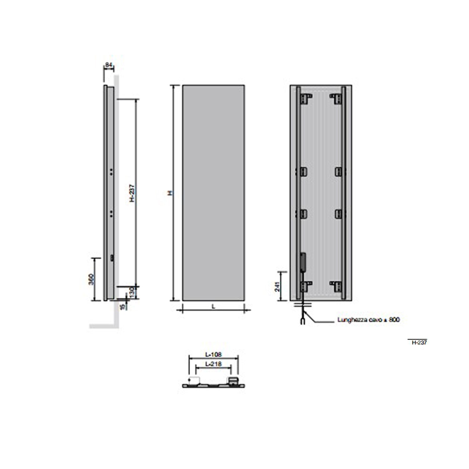 Termoarredo elettrico a piastra verticale modello E-Termocrea Smart bianco 1820x420 mm by CeramicStore | Lo specialista del tuo bagno