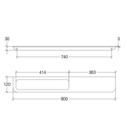 Mensola porta asciugamani SX di Lineabeta collezione Roersa cm 80 in Acciaio Inox Lucido