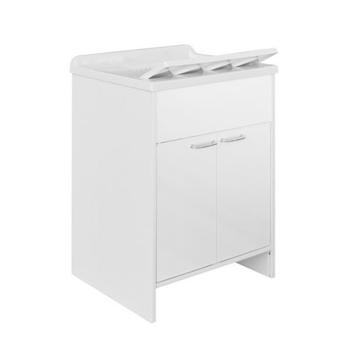 Lavatoio con mobile in pvc con tavola l cm. 60 x p cm. 50 2 ante
