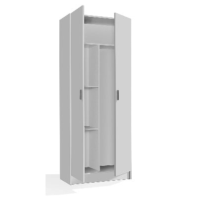 Armadio multiuso con portascope 2 ante da montare h cm 180 x l cm 73 x p cm 37