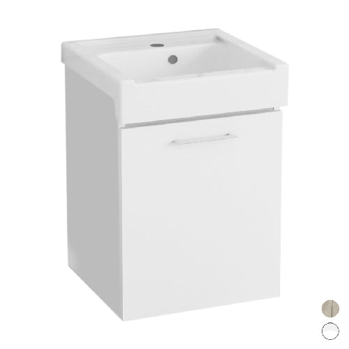 Mobile lavatoio sospeso con lavabo in ceramica 1 anta bianco classico lxp 50x50 cm