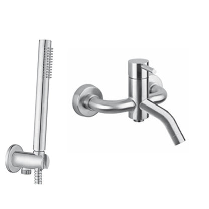 Miscelatore vasca con set doccia Paffoni Steel acciaio inox satinato by CeramicStore | Lo specialista del tuo bagno