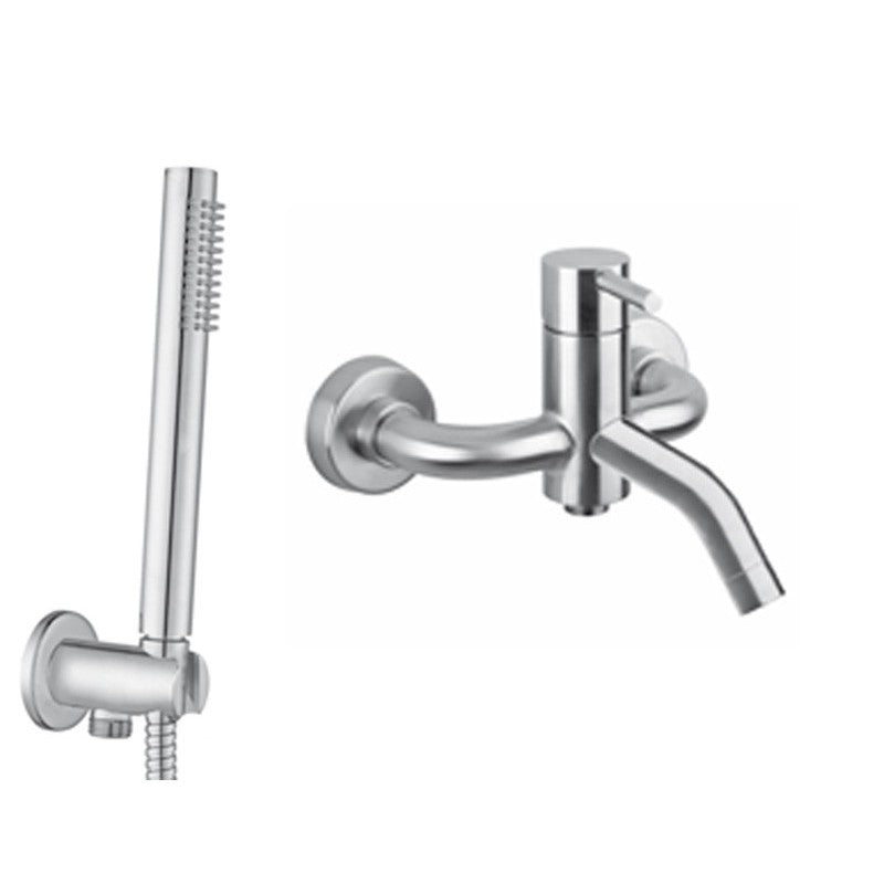Miscelatore vasca con set doccia Paffoni Steel acciaio inox satinato by CeramicStore | Lo specialista del tuo bagno