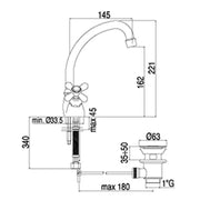 Miscelatore lavabo alto orientabile con scarico Paffoni Iris cod. IRV077 by CeramicStore | Lo specialista del tuo bagno