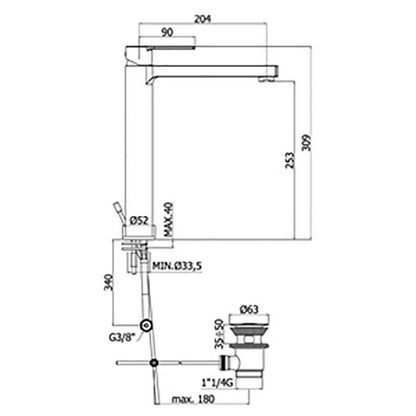 Miscelatore lavabo alto Paffoni Ringo senza scarico by CeramicStore | Lo specialista del tuo bagno