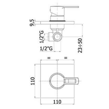 Miscelatore incasso doccia Paffoni Ringo com corpo interno, piastra e leva by CeramicStore | Lo specialista del tuo bagno