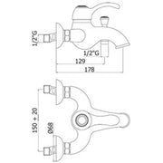 Miscelatore vasca Paffoni Flavia completo di set doccia by CeramicStore | Lo specialista del tuo bagno