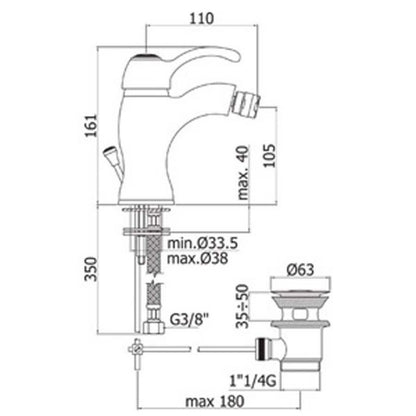 Miscelatore bidet Paffoni Flavia completo di scarico by CeramicStore | Lo specialista del tuo bagno