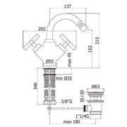 Miscelatore bidet a 2 manopole Paffoni Quattro con scarico by CeramicStore | Lo specialista del tuo bagno