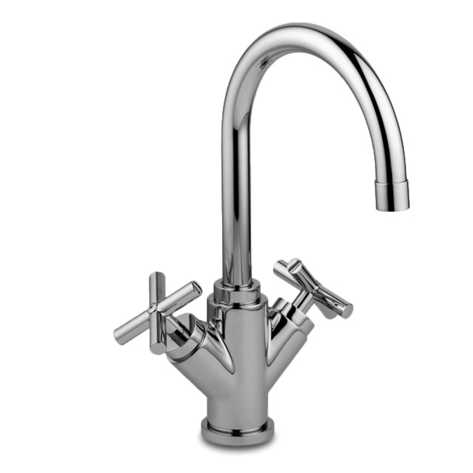 Miscelatore lavabo Paffoni Quattro con scarico e doppia maniglia a croce by CeramicStore | Lo specialista del tuo bagno